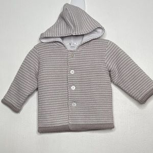 Kissy Kissy Padded Cardigan Sweater Baby Size 12-18 Month Gray Hooded Warm NWOT